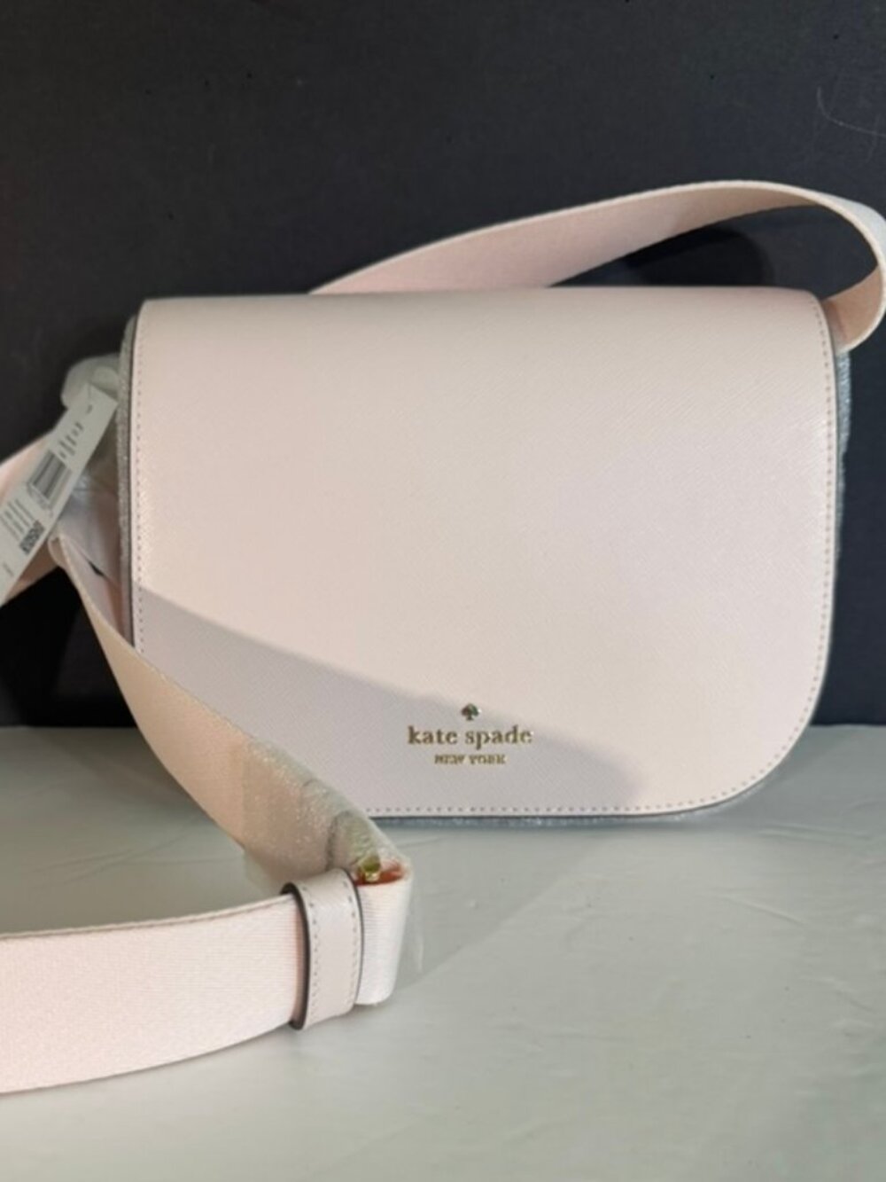 NWT Kate Spade Madison Saddle Bag Light Pink Saffiano Leather Purse KC438